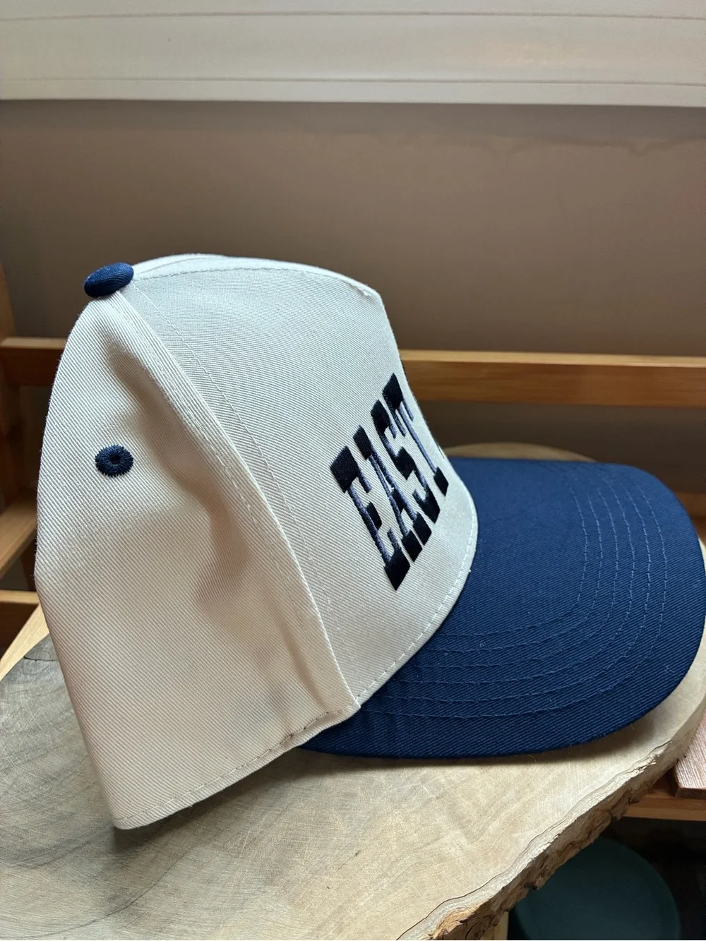 Funky Junque East Coast Snapback Trucker Hat Navy Embroidered Baseball Cap NWT